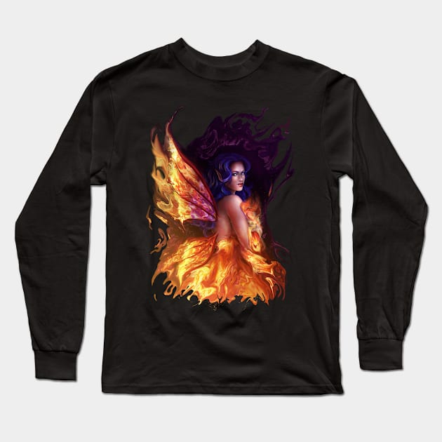 Fire Fae Long Sleeve T-Shirt by Art of Ariel Burgess